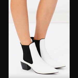Sol Sana White Heeled Ankle Chelsea Boots EU 39 / US 8